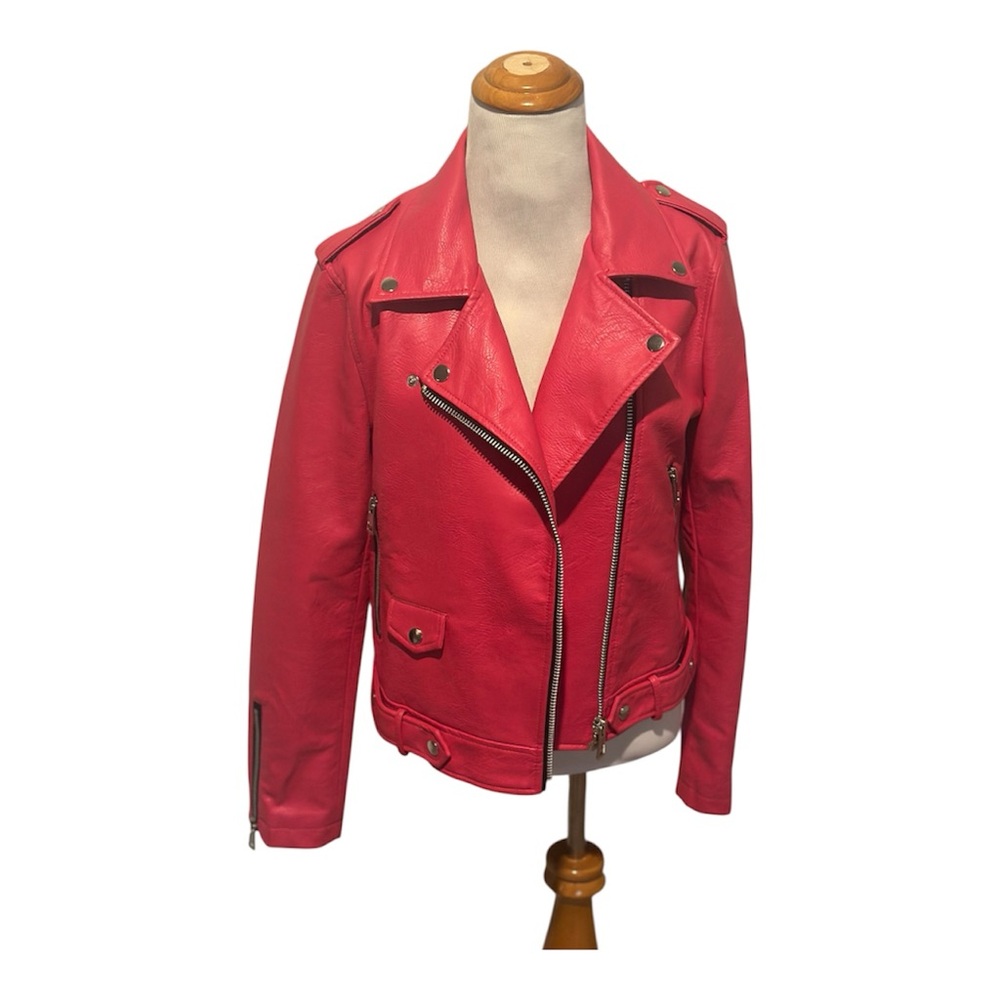 Mango Pink Leather Jacket